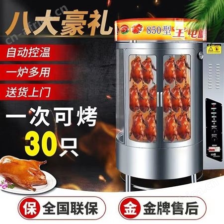 全自动烤鸭炉 850型气碳两用烤鸭炉 旋转烤鸭箱 巧夺
