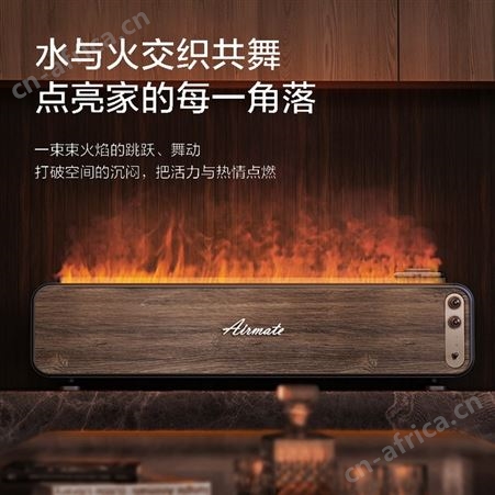 艾美特壁炉火焰空气加湿器卧室大容量仿真火负离子