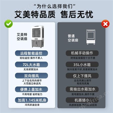 艾美特空调扇冷风机家用加水制冷商用工业冷气电风扇水冷小空调房