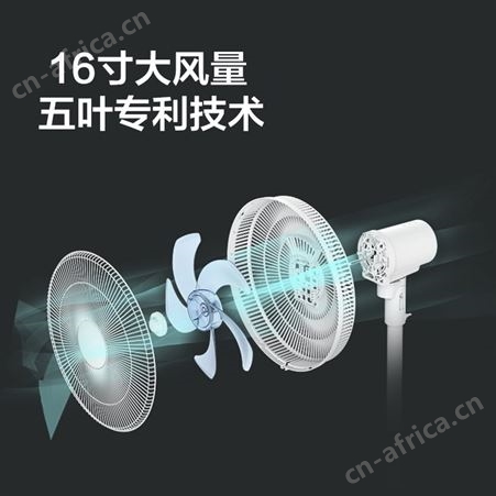 艾美特电风扇落地家用遥控风扇立式宿舍7叶省电摇头循环大风