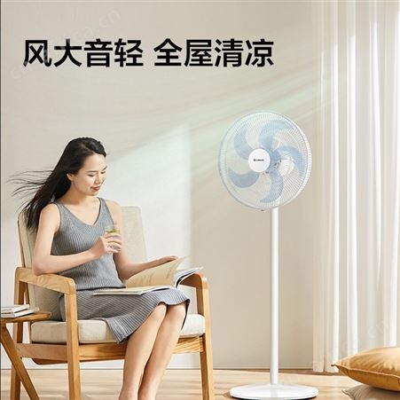 艾美特电风扇落地家用遥控风扇立式宿舍7叶省电摇头循环大风