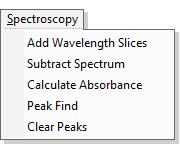 Echem Analyst软件中的光谱分析工具菜单