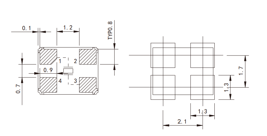 关于晶诺威科技四脚无源晶振引脚图解说明 关于晶诺威科技四脚无源晶振引脚图解说明